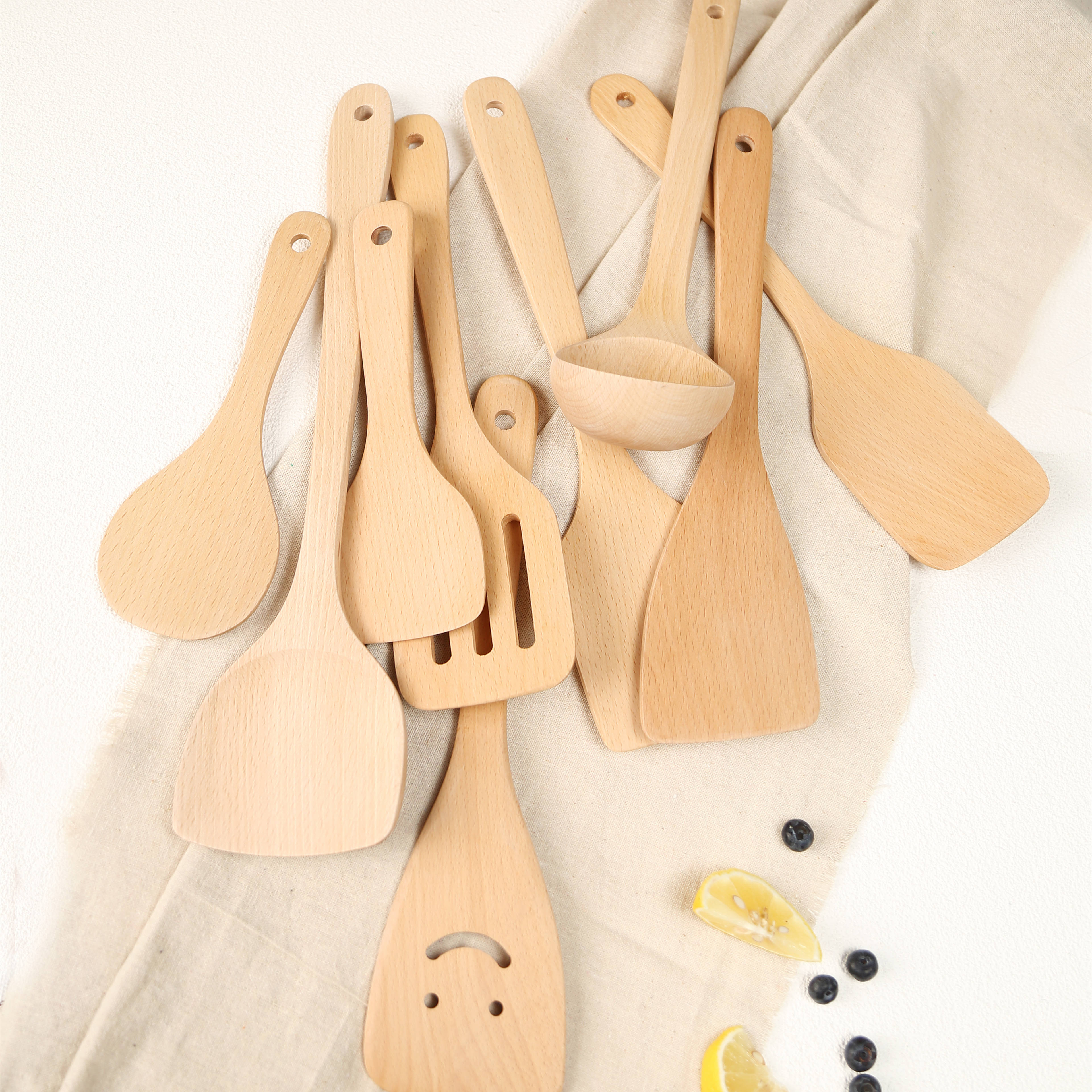 Wooden Kitchen Utensil Beech Spurtle Set
